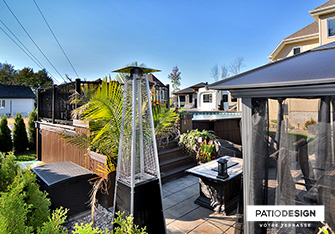 Patio avec piscine hors-terre par Patio Design inc.