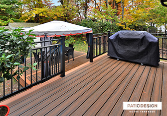 Patio avec piscine hors-terre par Patio Design inc.