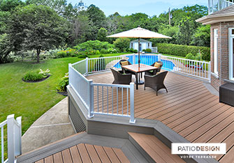 Patio with inground pool by Patio Design inc.