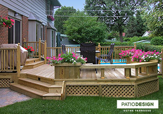 Patio with inground pool by Patio Design inc.