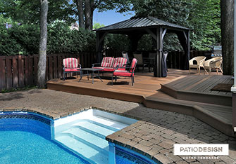 Patio with inground pool by Patio Design inc.