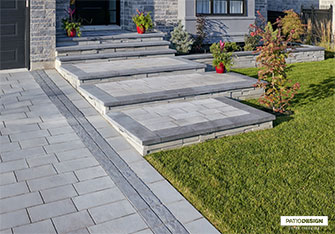 Pavés Permacon Mondrian Plus 80 Petit Rectangle par Patio Design inc.