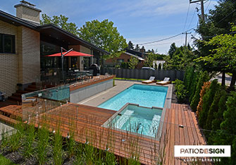 Piscine creusée en béton projeté par Patio Design inc.